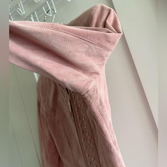 Line Pink Suede Leather Jacket - Picture 12 of 12